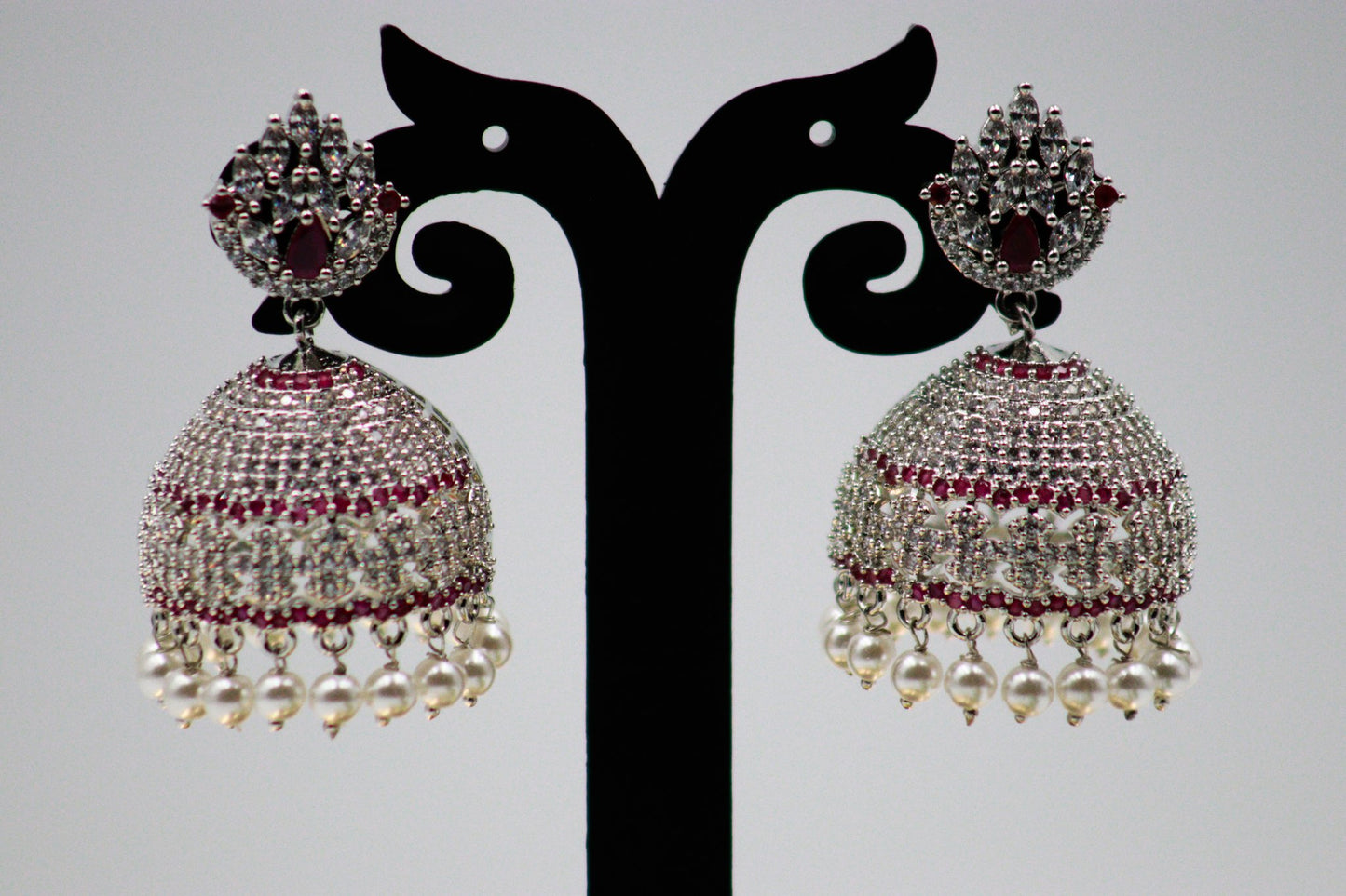 Silver Tarana Gleam Jhumkas